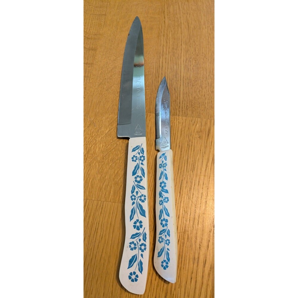 Vtg Household Japan Stainless Corning Blue Cornflower Knive Set Of 6 - Picture 6 of 9